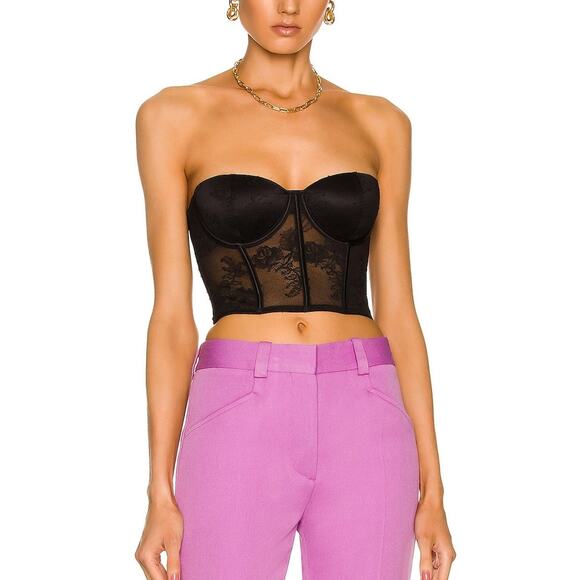 Fleur du Mal Tops - Fleur Du Mal Lace Black Bouquet Bustier Size 32 D